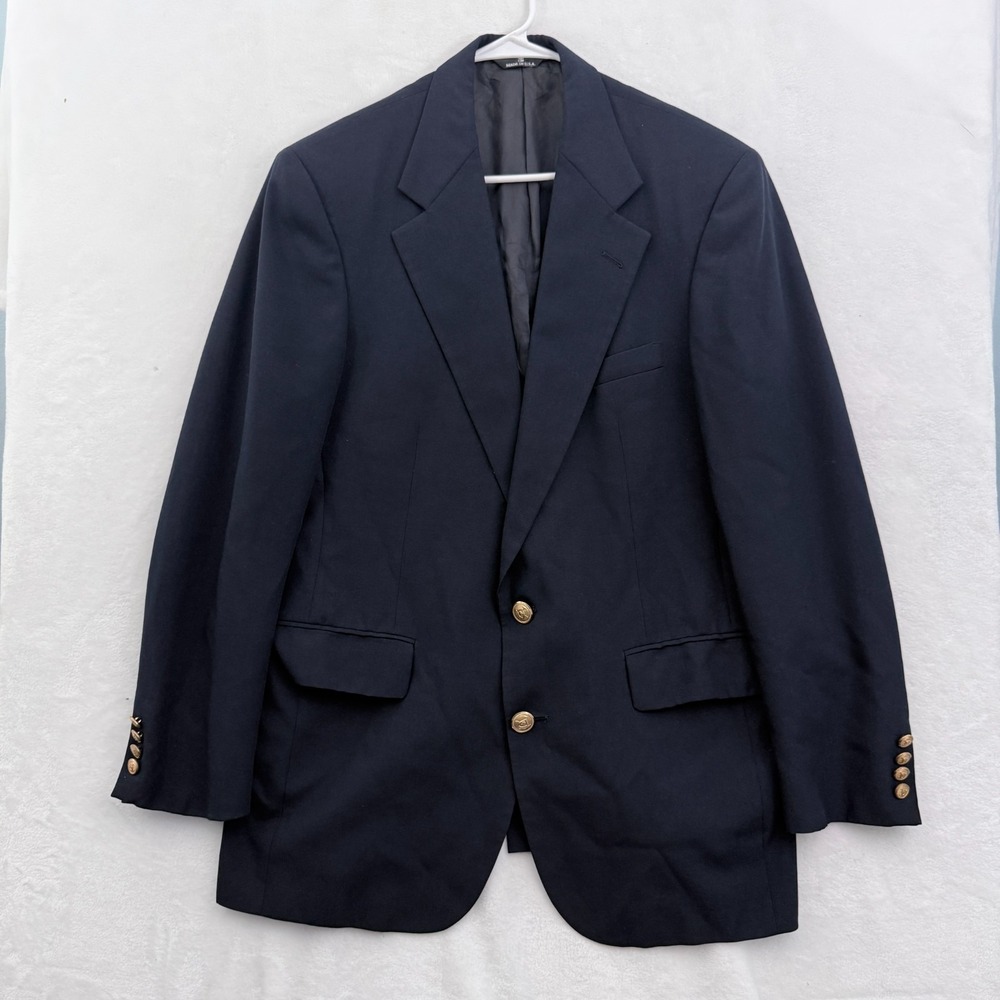 Vintage Polo University Club Ralph Lauren Blazer Mens 41 Blue Two Buttons Wool